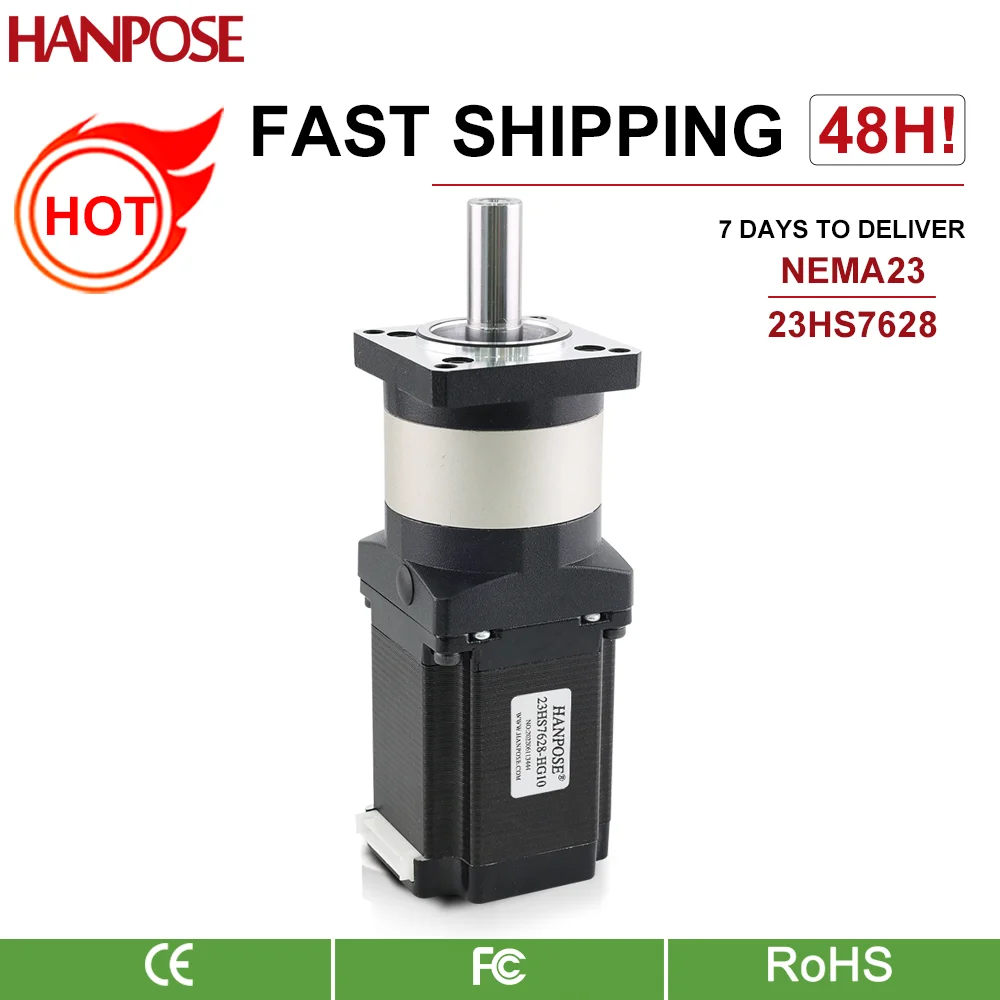 

Шаговый двигатель hanpose Nema23 23HS7628-HG 2.8A 76 мм, Планетарный экструдер для 3D-принтера, шаговый двигатель, шестерня nema23