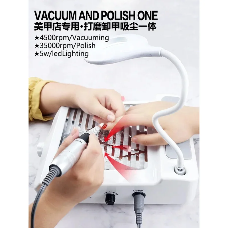 polisher, vacuum cleaner, four-in-one machine, silent, fast remover, large suction, gray dust, special for nail shops