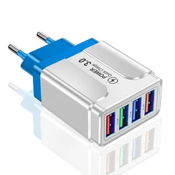 Adaptador de cargador rápido de teléfono, fuente de alimentación USB, 5V, CC, 3A, 4, para IPhone 13, 12, 11Pro, Samsung, Huawei, Xiaomi, Meizu, Vivo, IPAD