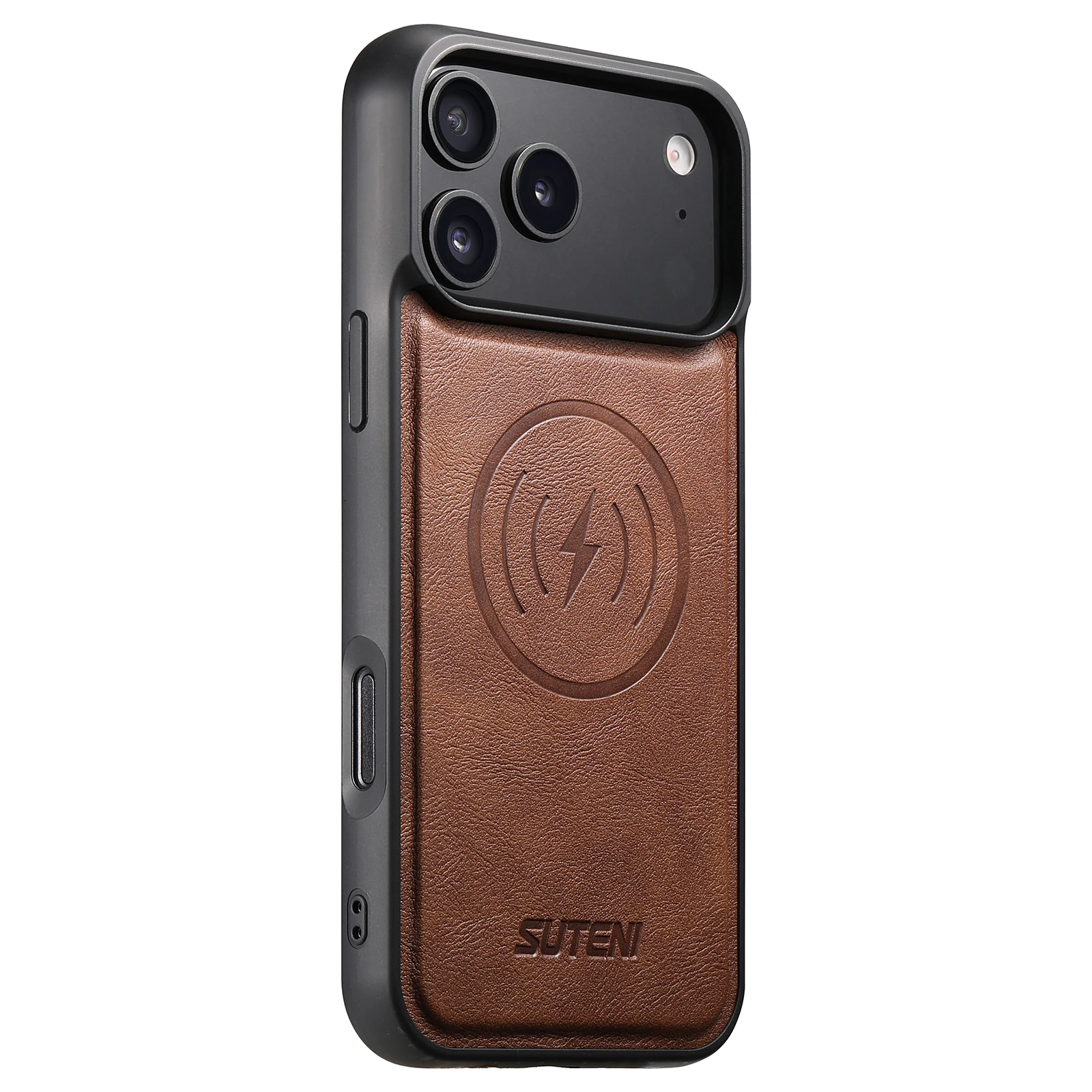 SUTENI Mattierte Kunstleder-Handyhülle mit Magnet und kabelloser Ladefunktion für iPhone 18 Pro Max 17 Air 16 Plus 15 14 13 12 – Detail 18