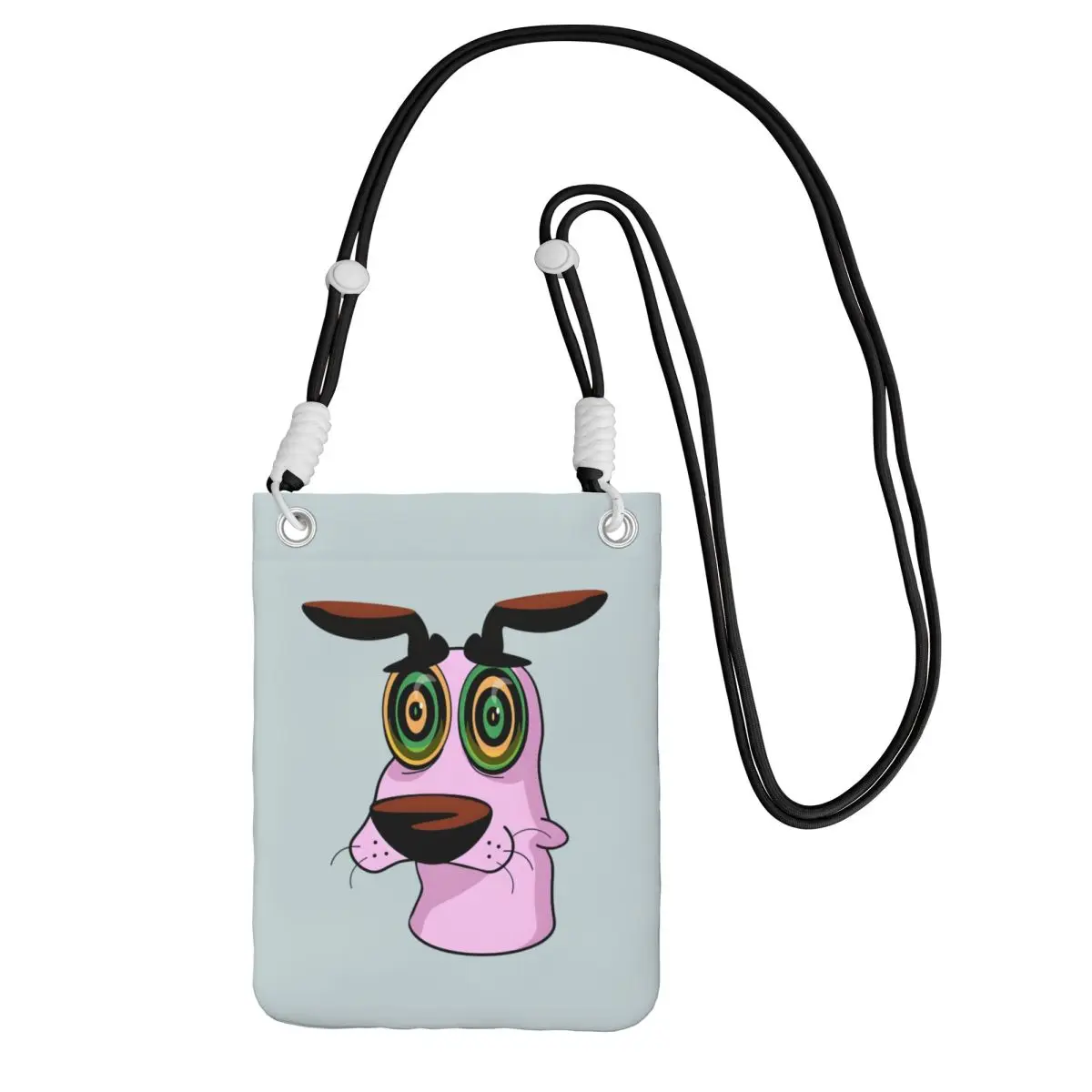 

Custom C-Courage The Cowardly Dog Carry A Mobile Phone Bag Diagonally Women Men Courage Face Crossbody Bag Detachable Shoulder