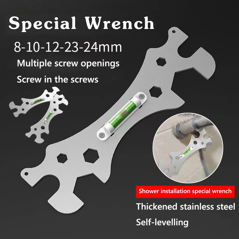 

Special Wrench Tools Shower Faucet Wrench With Level Shower Faucet Ranging Ruler Multifunctional Spanner Bathroom Repair Tool