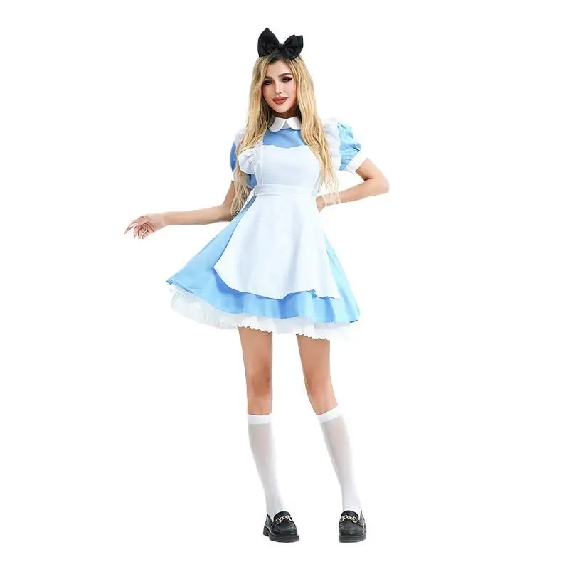 

Костюм горничной Princ Alice Blue Dr, карнавальный костюм на Хэллоуин, женская традиционная китайская одежда