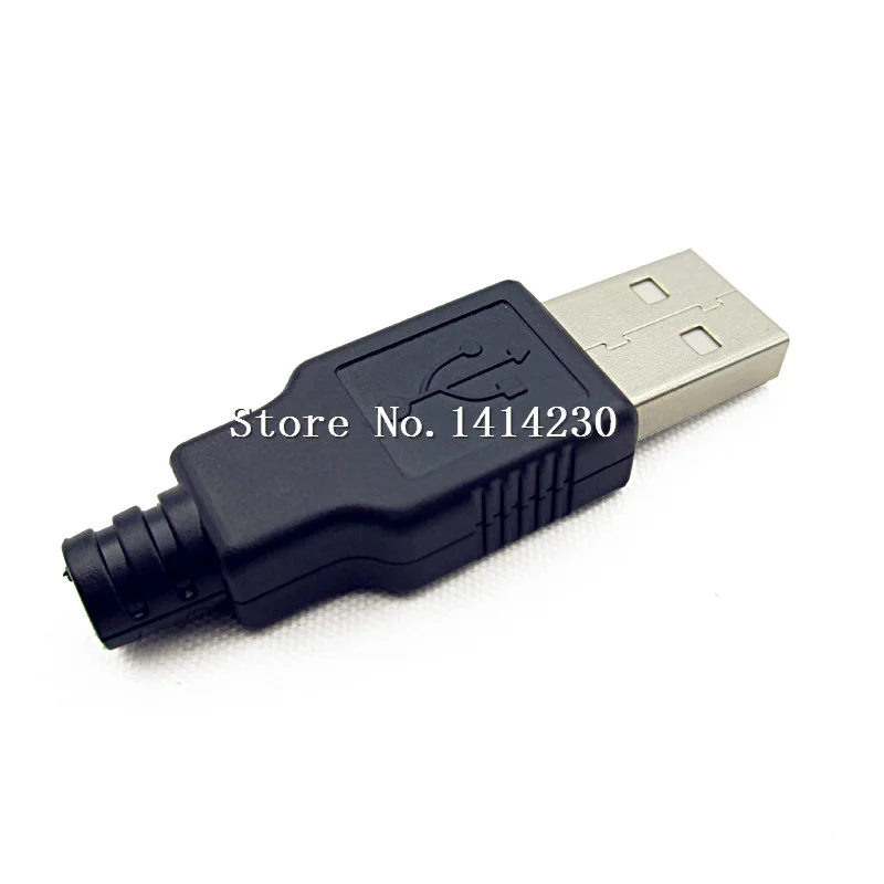 10Pcs Type A Male USB 4 Pin Plug Socket Connector With Black Plastic Cover USB Socket