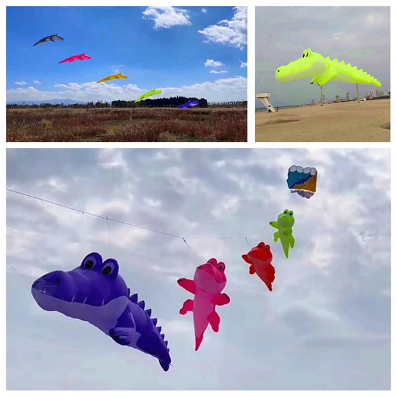 

free shipping 10m Crocodile kite flying string line soft kites pilot inflatable kites weifang kite store kitesurfing kite jouer