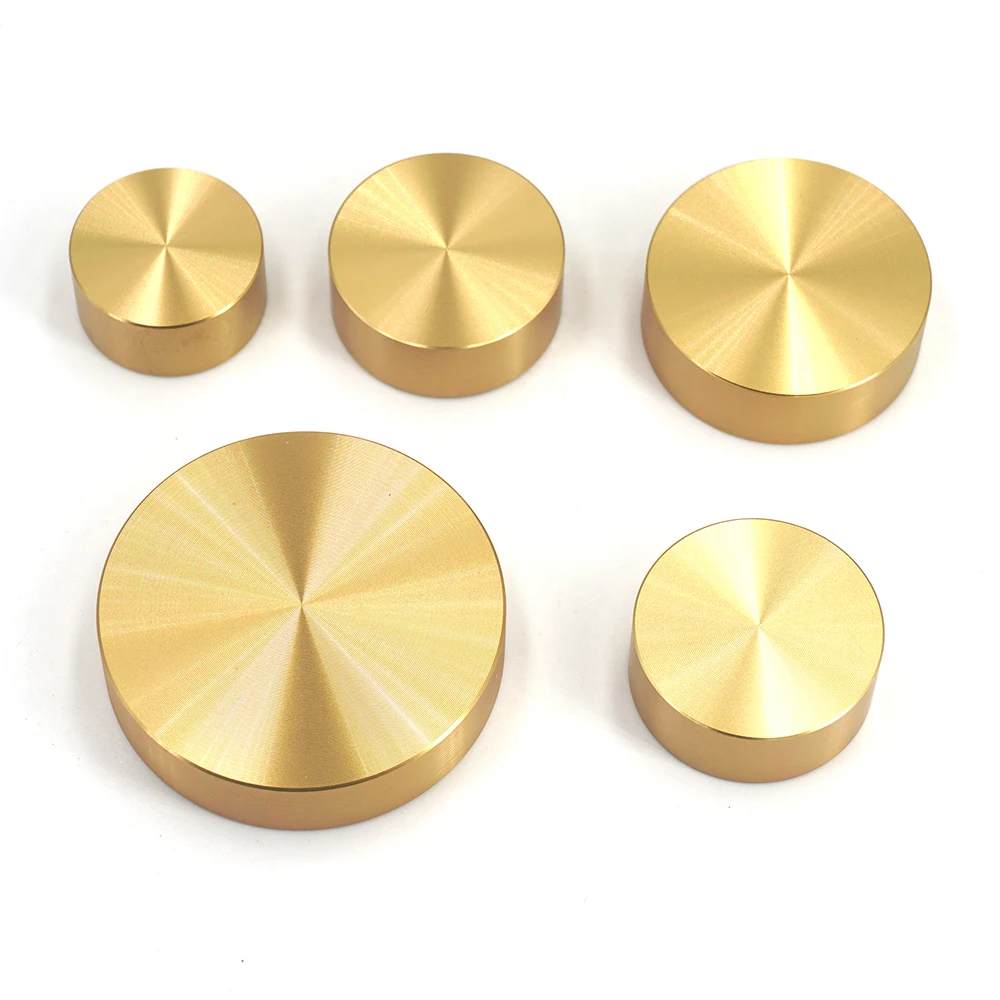 Gold Aluminum Glass Table Top Adapter Circle Metal Block Disc 10mm Thick 20/25/30/40mm - M8