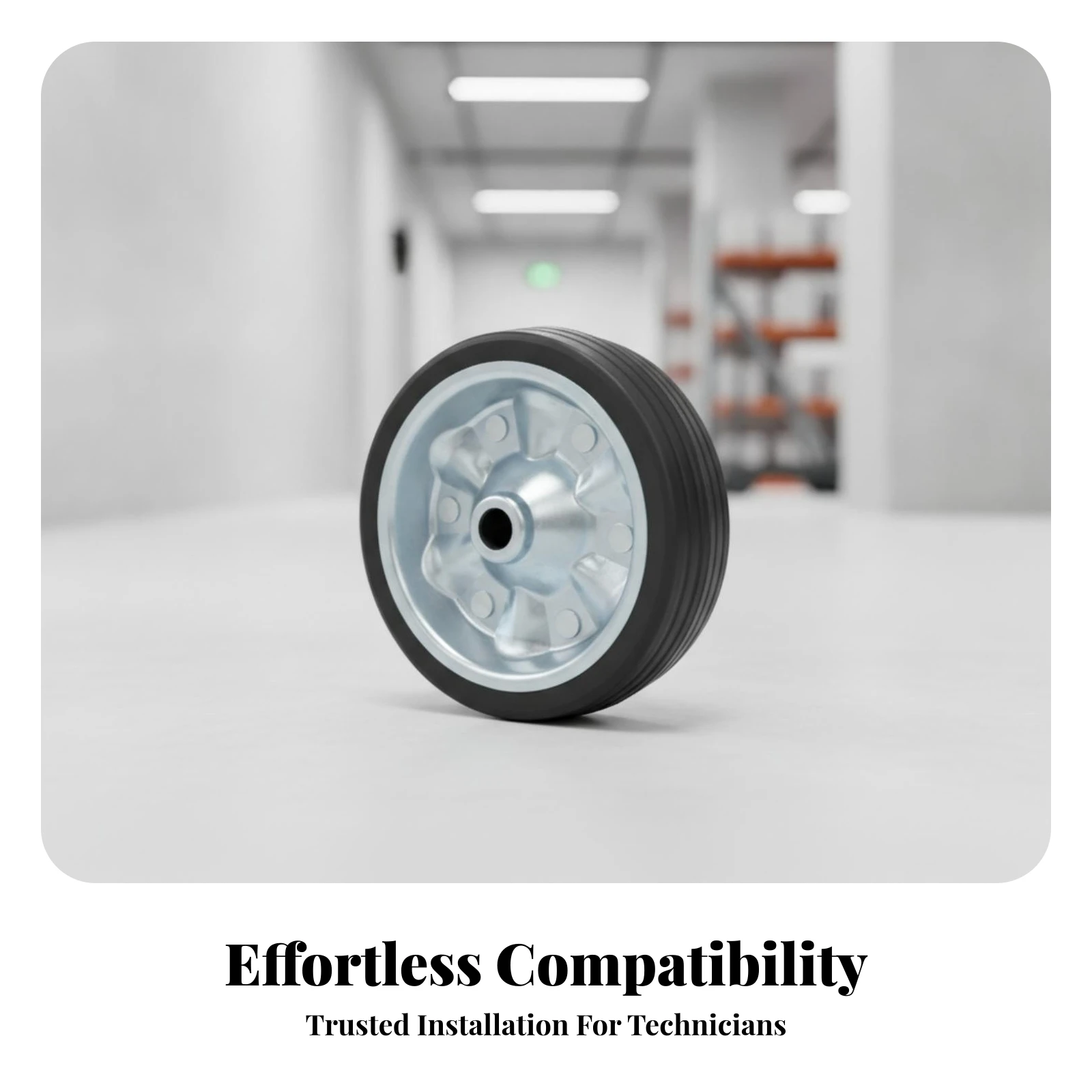 Solid Rubber Wheel Treaded Wheel with Steel Core Tire Replacement Puncture Resistant for Jack, Trailer view 5
