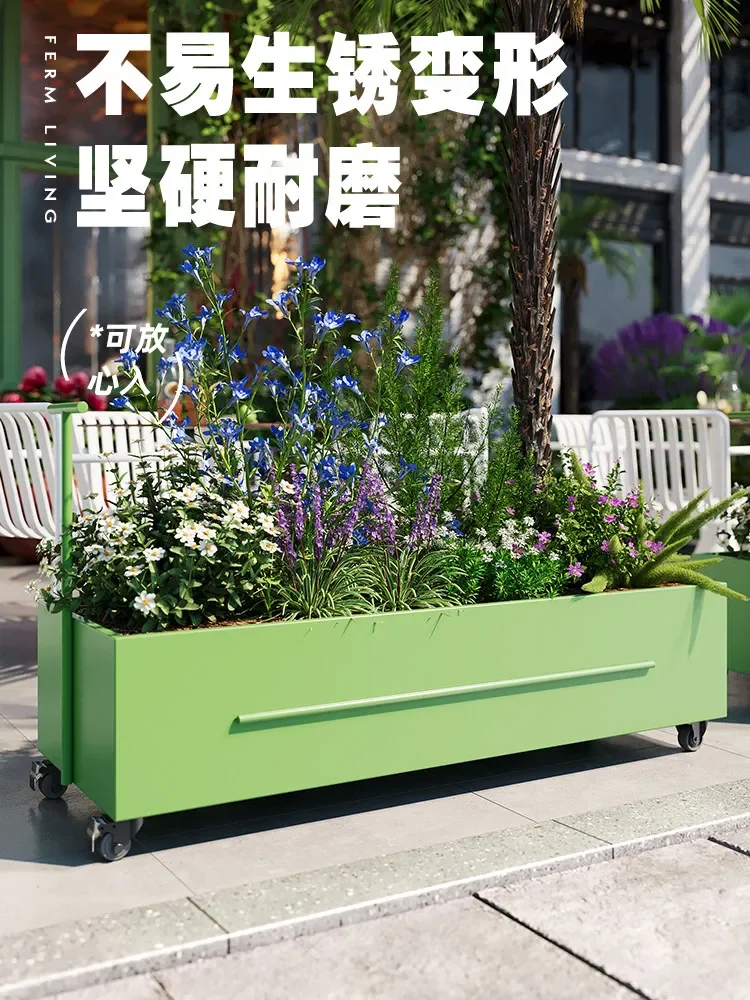 movable outer swing flower box outdoor camp restaurant pedestrian street partition creative courtyard planting box combination