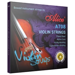 Alice A708 corde per violino un Set completo nucleo in Nylon in acciaio placcato Al-Mg avvolgimento in lega di nichel avvolto per dimensioni 4/4 3/4 1/2 1/4 1/8