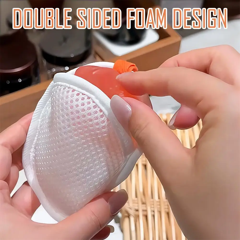 

Personal Care Soap Mesh Pouch with Lanyard Fast Foaming Shower & Travel Holder Net Bath Flower Scrubbing Bathroom Accessories