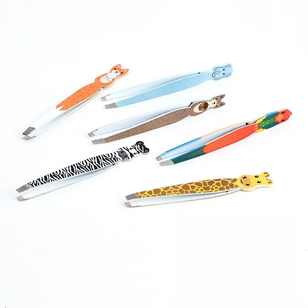 Cute Eyebrow Tweezers Cartoon Animals Animal Shapes Eyelash Curler Stainless Steel Multifunction Eyebrow Shaving Tools Women