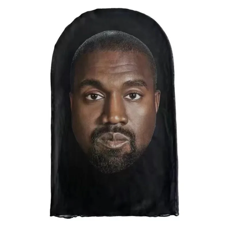 Kanye Bryant White Face Mask Star Event Party Cosplay Face Veil Live Props Group Set Up Memes Spoofing Around Funny 3D Face Mask