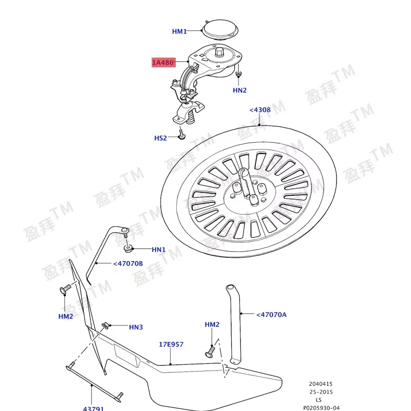 Di sc ov er y 4 2010-2016 Sp or tR an ge Ro ve r 2010-2013 ونش - ونش رف الإطارات الاحتياطية - عجلة احتياطية #2