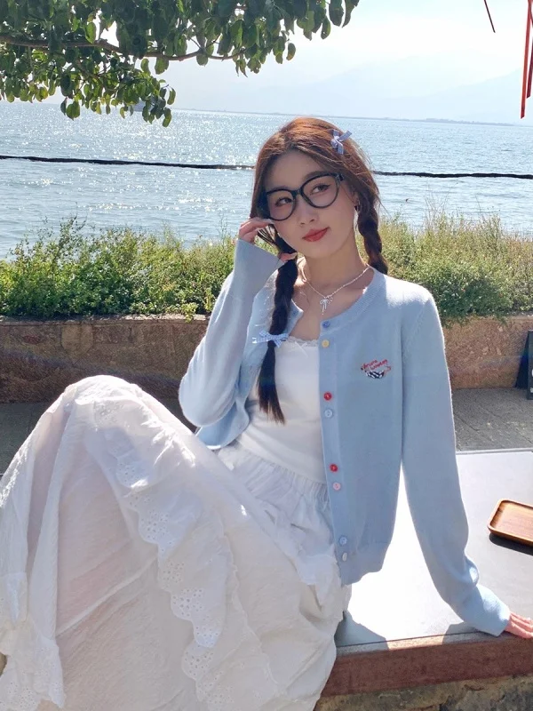 

Желтый вязаный кардиган в Корейском стиле, женская зимняя облегающая верхняя одежда, топ 23, новый свитер (20), длинный светер обычной длины