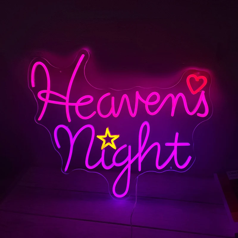 Imagem -04 - Heavens Night Custom Neon Sign Luz Led Decoração de Arte da Parede do Quarto Presente de Natal Decoração de Parede do Quarto para o Natal