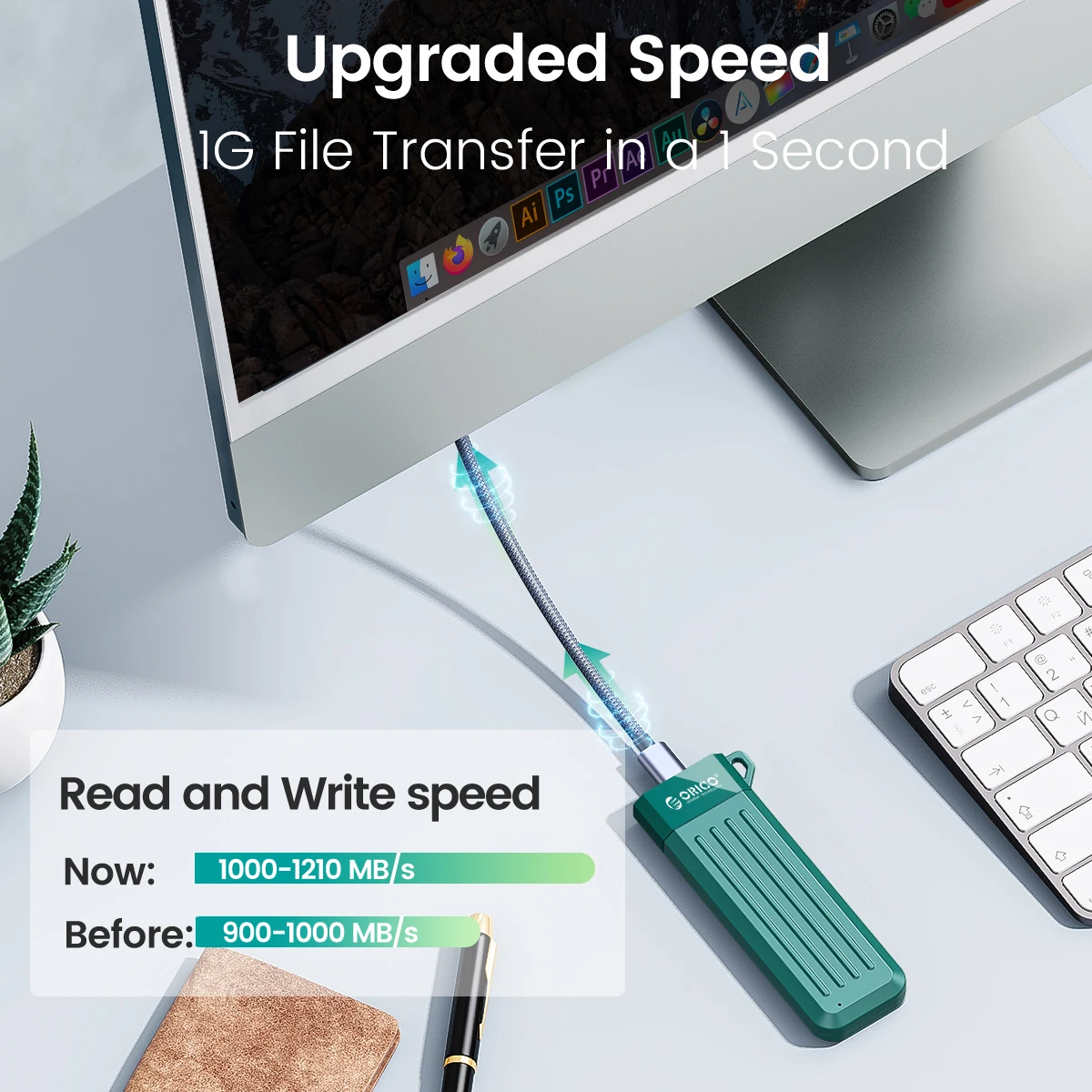 ORICO USB Type C Gen2 10Gbps M.2 SSD Case: NVMe/PCIe, SATA NGFF 6Gbps Enclosure