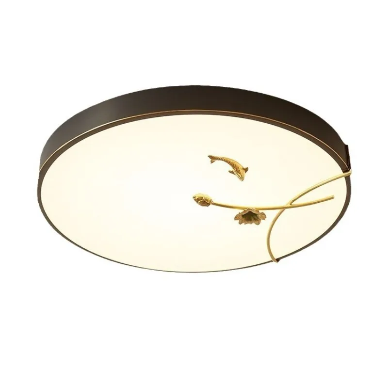 

New Chinese ceiling lamp all copper ultra-thin living room bedroom balcony zen simple Chinese style