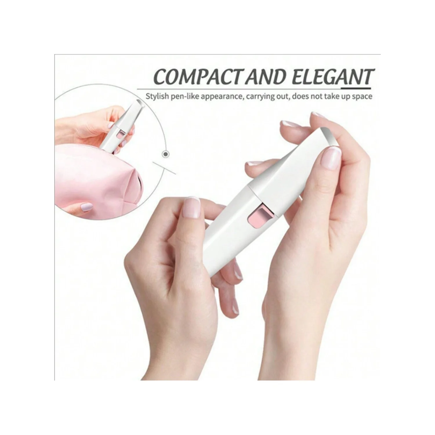 Recortador y afeitadora de cejas recargable por USB para mujer, mini depiladora 2 en 1 para pelo de nariz, cejas, labios y cara