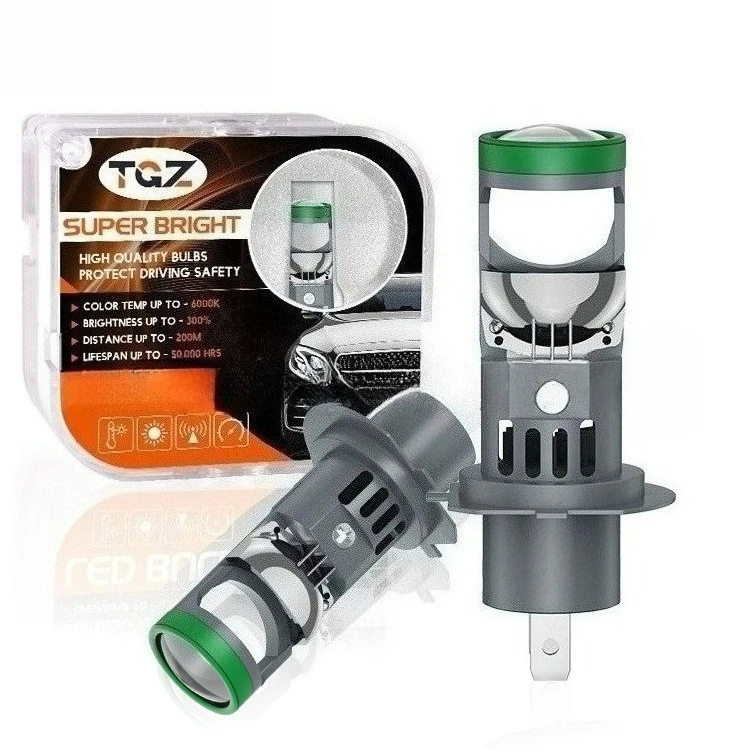 

LED Lights H7 Plug‑and‑Play 1:1 LED Lens Headlight Bulb With Cooling Fan Super Bright Auto Front Headlamp For Car Modification