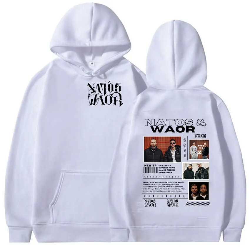 Rapper NATOS WAOR Tour 2025 Graphic Hoodie Men's Vintage Fashion Oversized Sweatshirt Hip Hop Loose Pullover Hoodies Streetwear