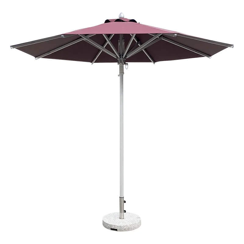 

48MM All Aluminum Alloy Outdoor Parasol Courtyard Middle Post Round Beach Umbrella Hotel Swimming Pool