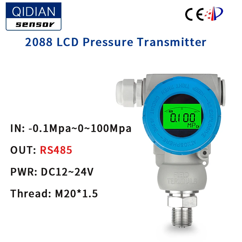 Digital Pressure Transmitter 4-20mA Hart M20*1.5 Pressure Transducer RS485 0-10v Pressure Sensor Transducer Transmitter