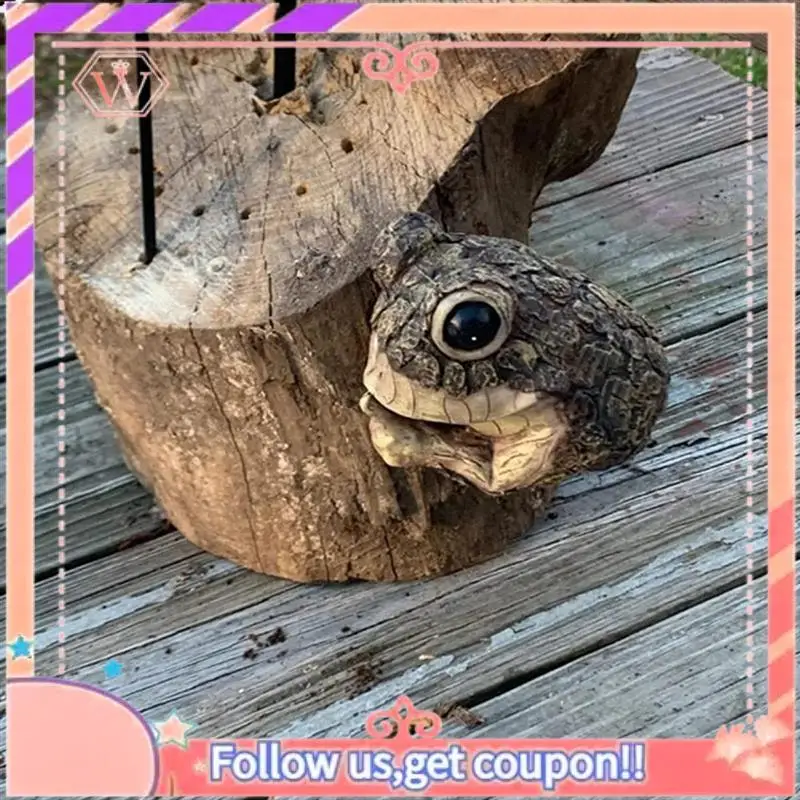 Upgraded Quiet Frog Tree Peeker Garden Tree Sculptures Outdoor Tree Face Garden Tree Hugger Statue Indoor Outdoor Yard Durable A