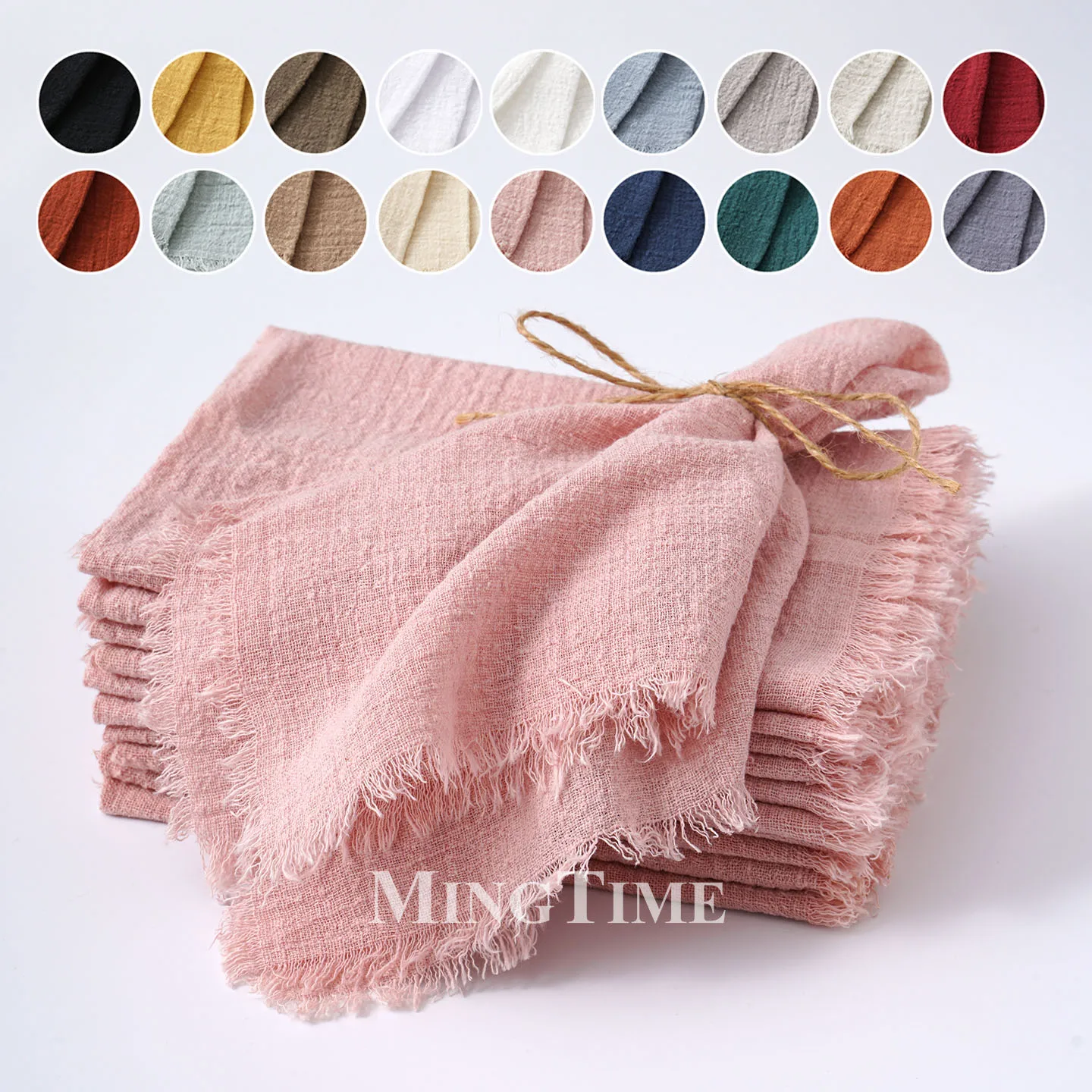 10pcs 32x32cm Cloth Napkins Cotton Gauze Retro Burr Table Napkin Vintage Tea Towel for Wedding Party Home