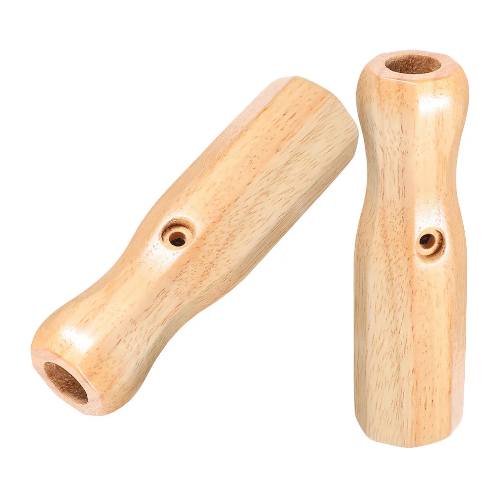 

2Pcs Table Football Wooden Handles Octagonal Ergonomic Design Foosball Rod End Caps for Repair Upgrade Table Soccer Accessories