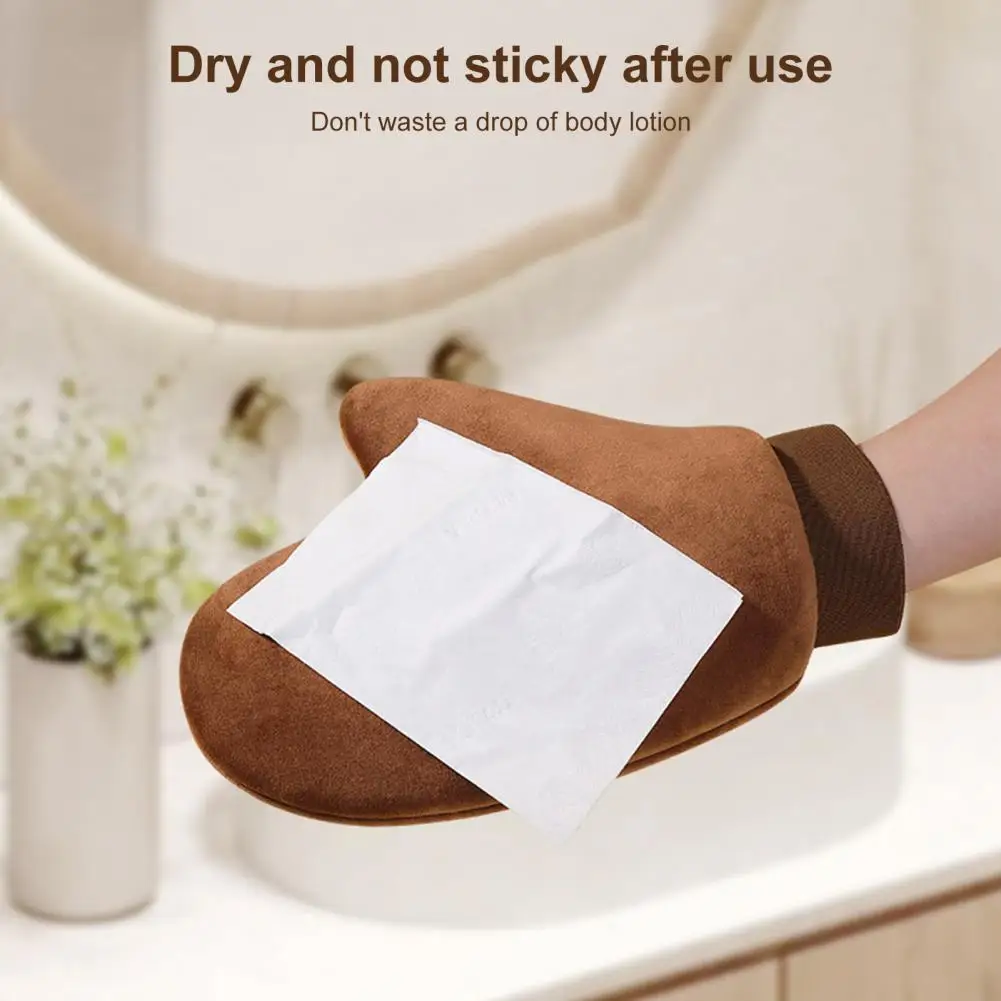 Body Lotion Glove Self-Tanning Mitt Double-Sided Prevents Sticky Hands Applicator Quick Dry Flocking Glove Makeup Applicator