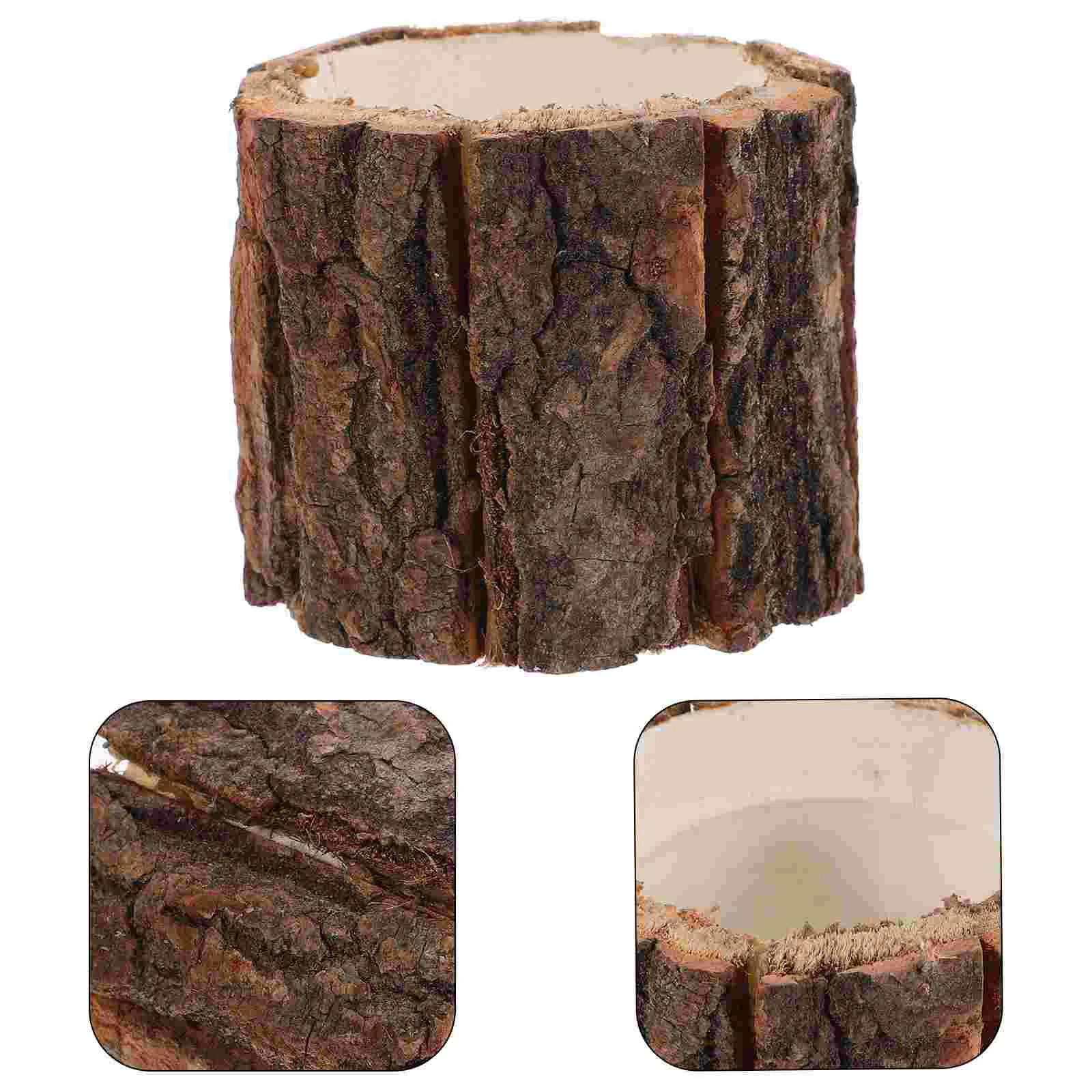 

Decorative Planters Pastoral Style Waterproof Bark Flower Bucket Arrangement Box Pot 4pcs (small Size 9cm*8cm) Plants