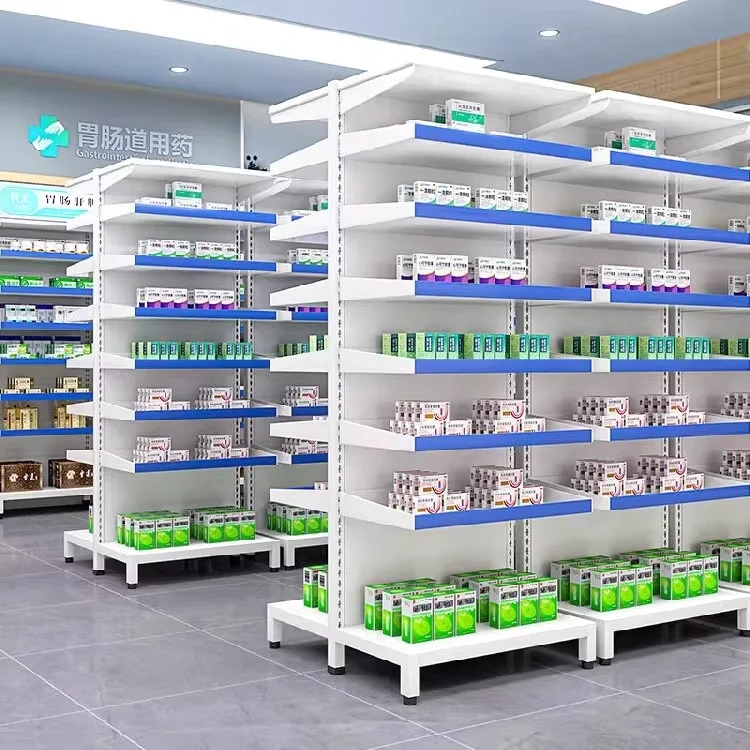 

Western pharmacy medicine rack steel Western medicine display shelf open draw clinic placement single and double-sided medicine