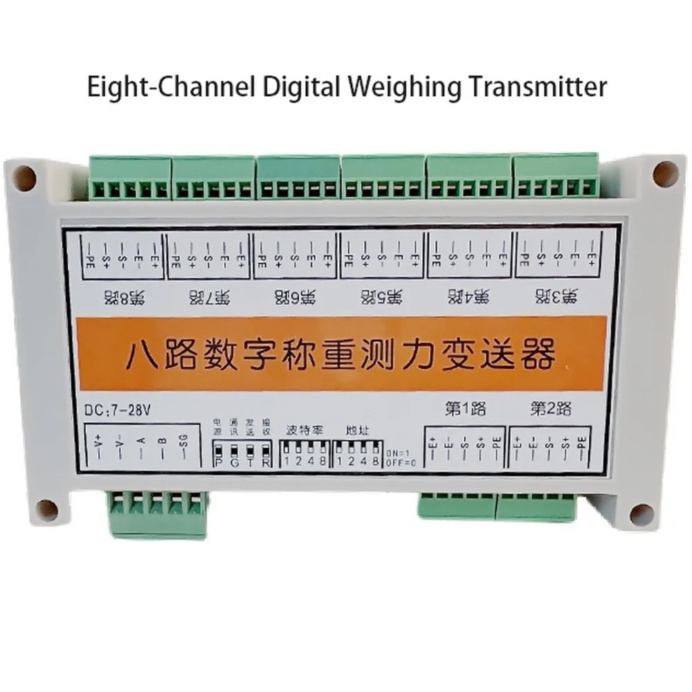 A97I-RS485 Modbus RTU 8 CH Digital Weighing Transmitter, 10-Point Calibration Support, High Accuracy Sensor Signal Module