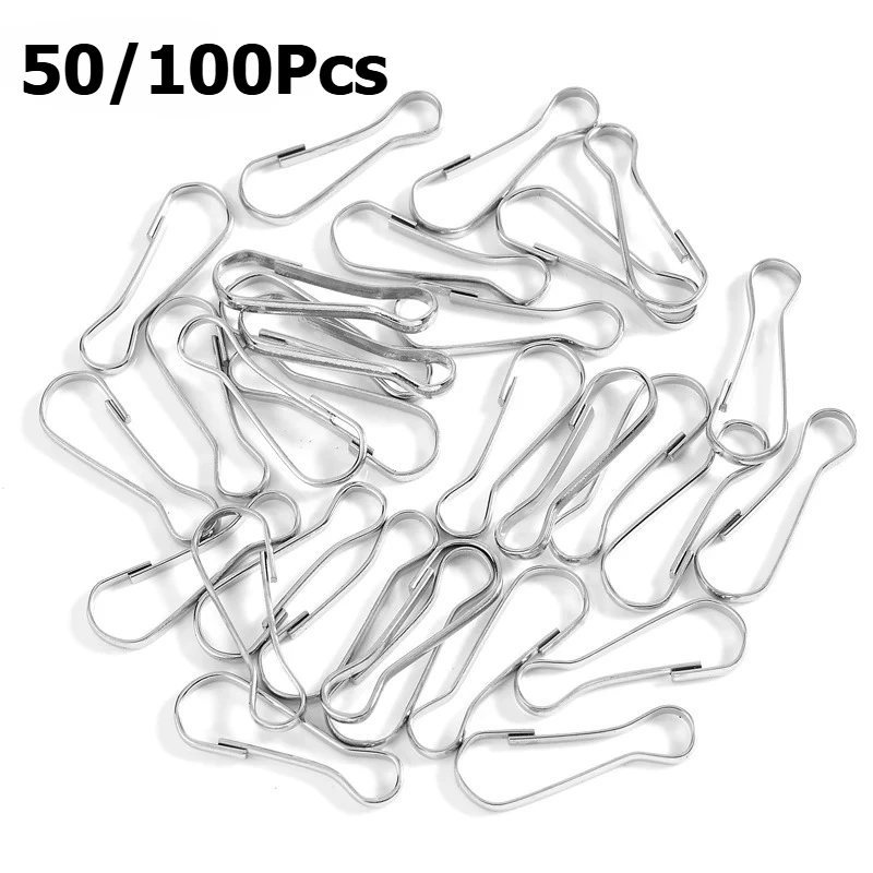 50/100Pcs/lot 20mm0.79in Lanyard Snap Clip Hooks Metal Spring Gourd Purse Buckle Connector for Diy Keychain Zipper Pull Id Card