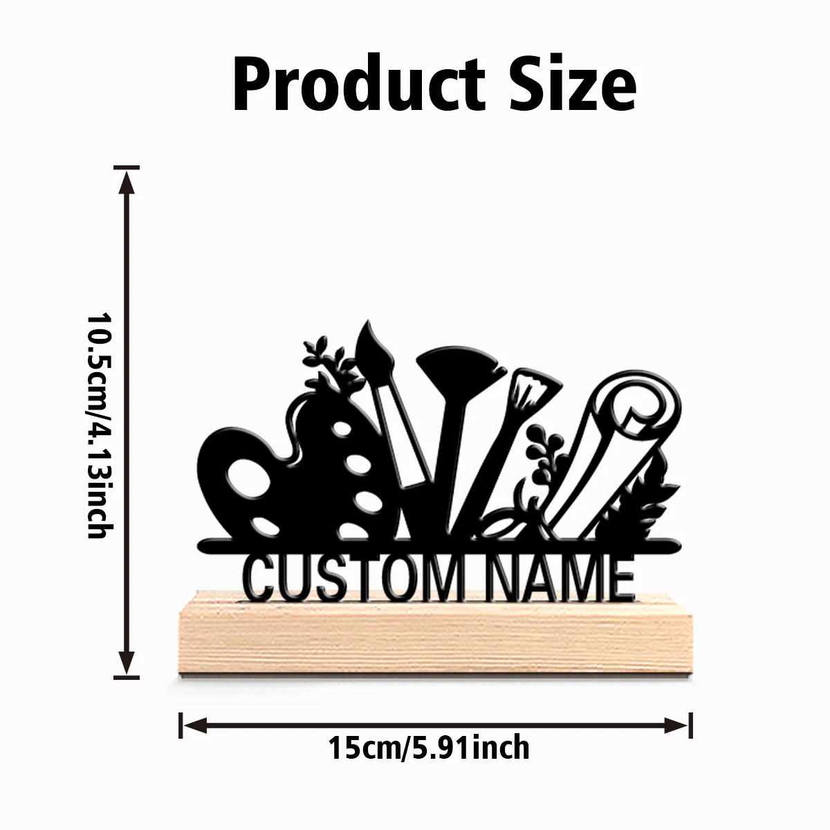 1pc Beauty personalized custom Drawing board Metal statues Metal Art with Wooden Base Perfect for Painters, Studios, Creative Sp