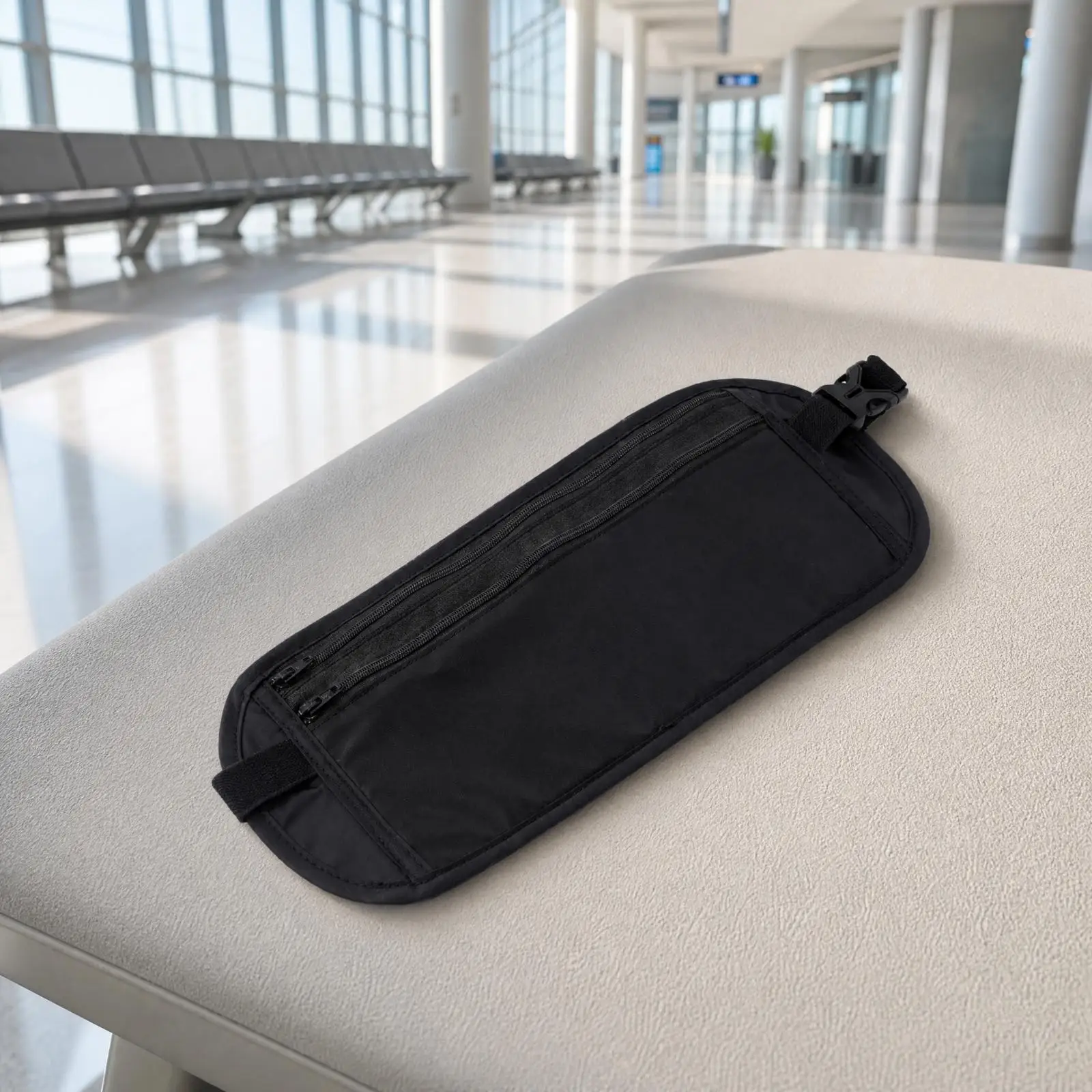 Multi Pocket Waist Pouch for Passport Cards Cash Phone Fits Large Smartphones Travel Accessory
