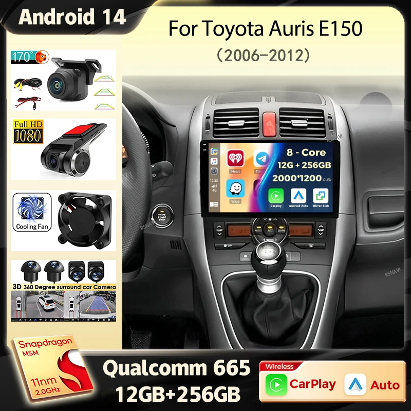 

Android 14 Carplay Auto Car Radio For Toyota Auris E150 2006-2012 Multimedia Player GPS Navigation Stereo Autoradio Stereo 2din