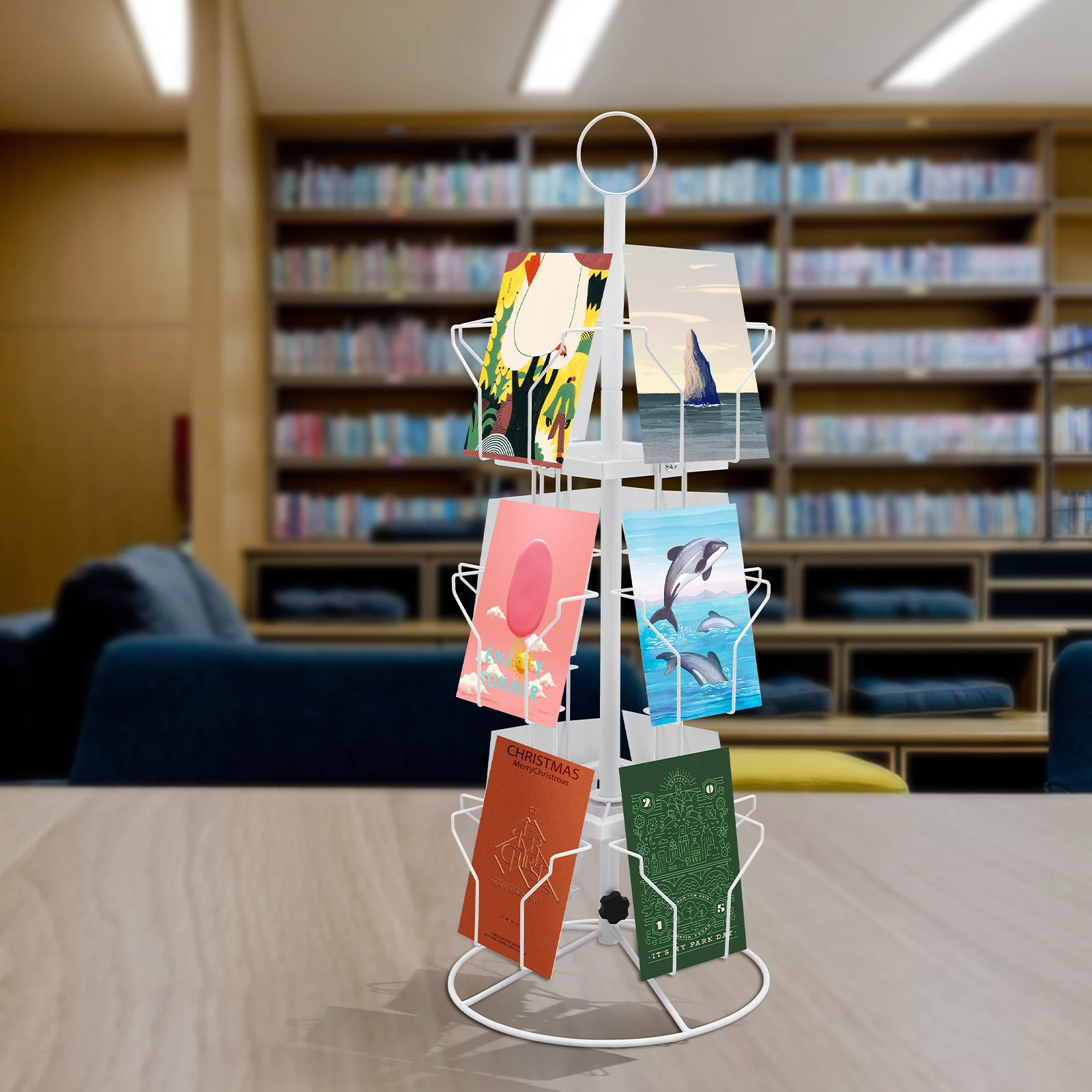 الأبيض المدرفلة على البارد الصلب 30x80 سنتيمتر ثلاث طبقات الدورية حامل بطاقات المعايدة 12 بت عرض موقف تدوير بطاقة عرض موقف #3