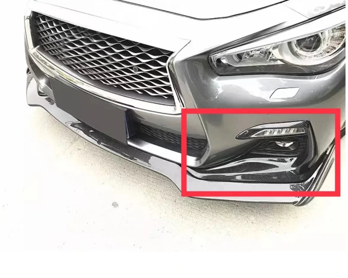 MRD For Infiniti Q50 Sport 2018+ Real Carbon Fiber Fog Light Bezels Carbon Fiber Fog Pieces Regular Carbon And Honeycomb