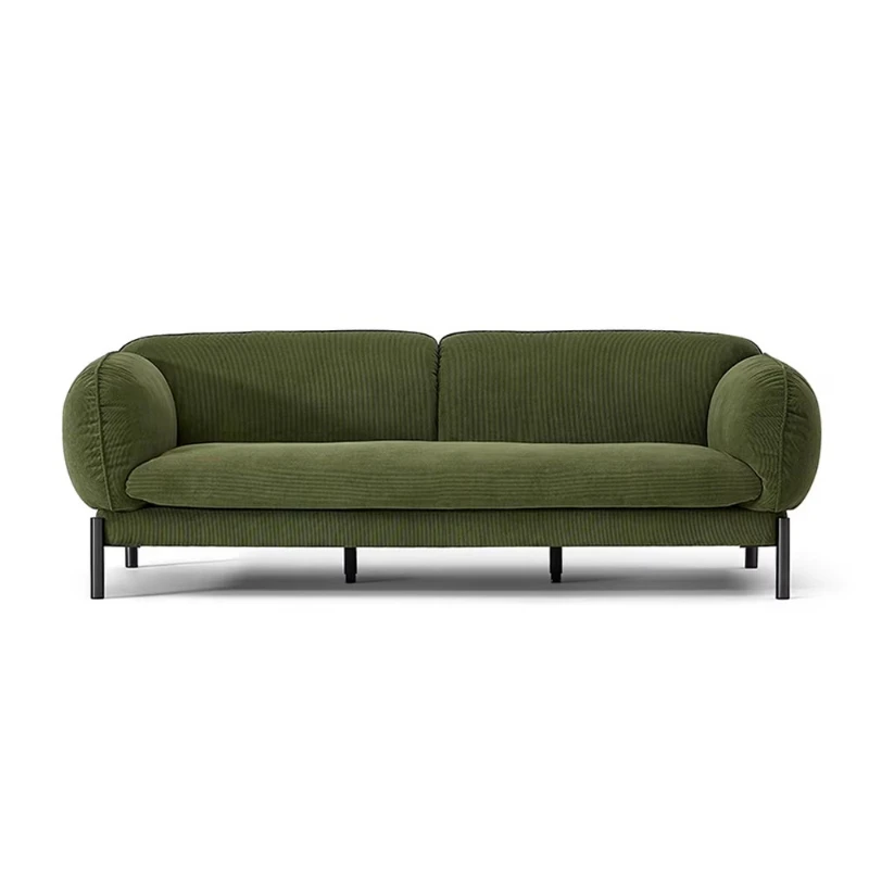 Best New Product Unique Design Salon Double Sofa Popular Green Corduroy Sofa for Interior and Household Furniture