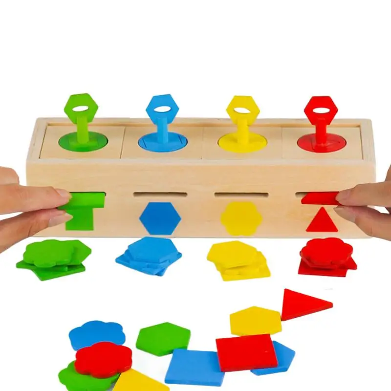 

Color Sorting Toys Wood Early Educational Toy Color Shape Sorting Lock Box Developmental Sensory Game For Classroom Daycare