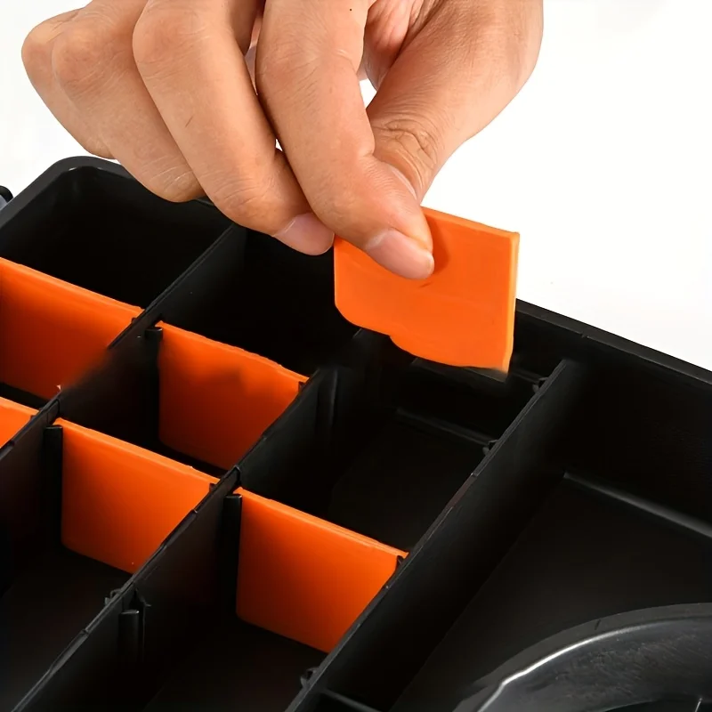 Scatola portaoggetti in plastica resistente e impermeabile da 1 pezzo con cassetto, organizer multiscomparto per viti e hardware, scatto portatile