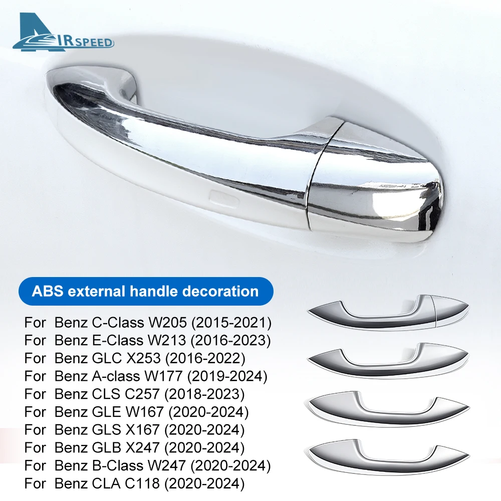 ABS Door Handle Cover for Mercedes Benz A B C E GLC CLA GLE GLS GLB CLS Class W177 W247 W205 W213 X253 C118 W167 X157 X247 C257