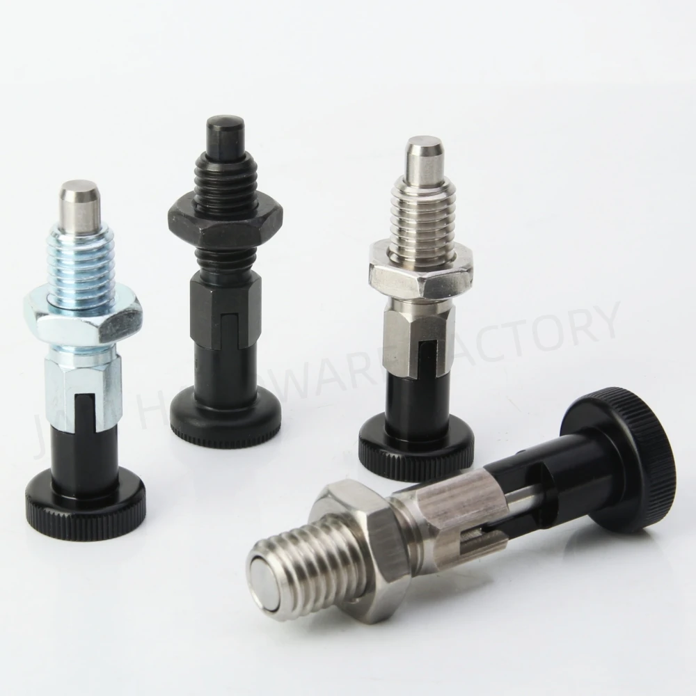 MJ217 Stainless/Carbon Steel Self-Locking Hand Retractable Indexing Plungers Locating Pins With Nuts