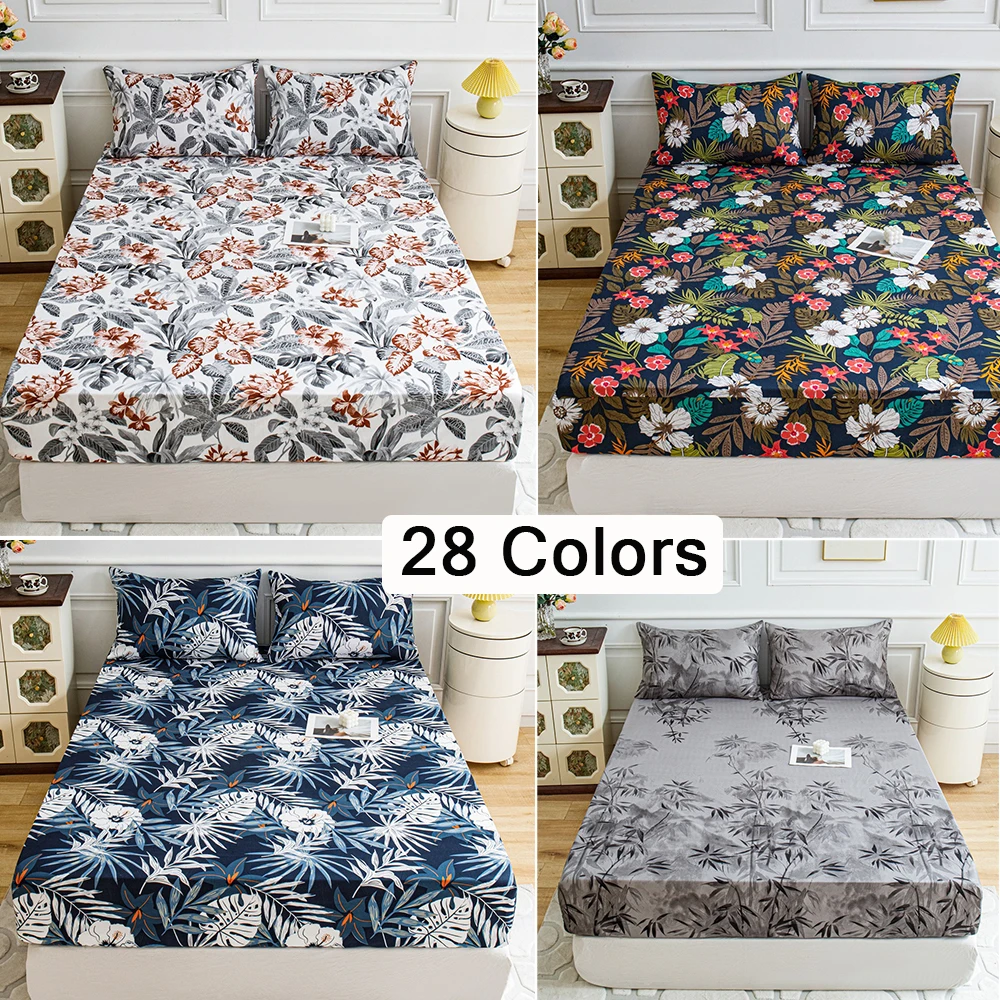 

Newest 1PCBed Sheets Flower Printed Fitted Sheets for Bed Sábanas Para CamaQueen/King Bed Sheet Cotton(without Pillowcase) 날염 삿갓