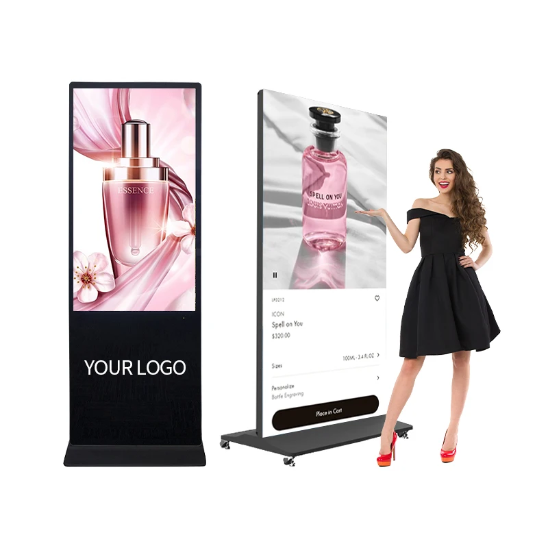 32 43 50 55 65 75 86 98 بوصة 4K الطابق الدائمة لافتات رقمية عرض إعلاني لافتات Lcd وعروض شاشة تعمل باللمس الطوطم