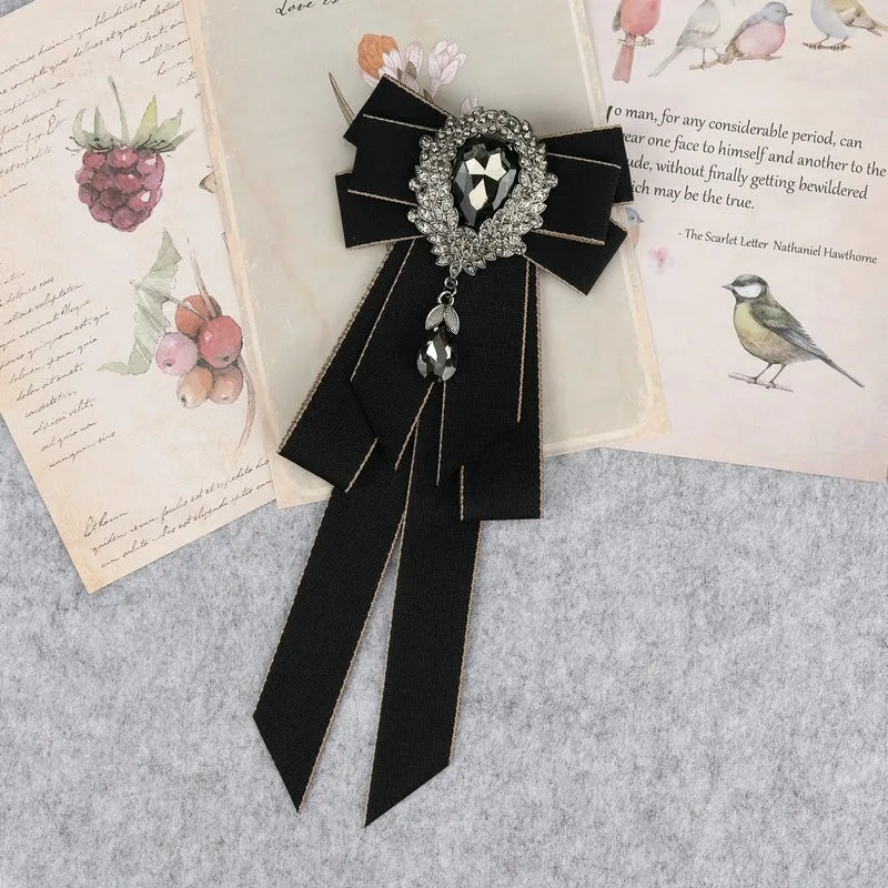 Hand Made Jungen Klassische Bowties Krawatte Band Strass Corsage Bowtie Krawatte Geschenke für Männer Hochzeit Formale Kleid Zubehör – Detail 4