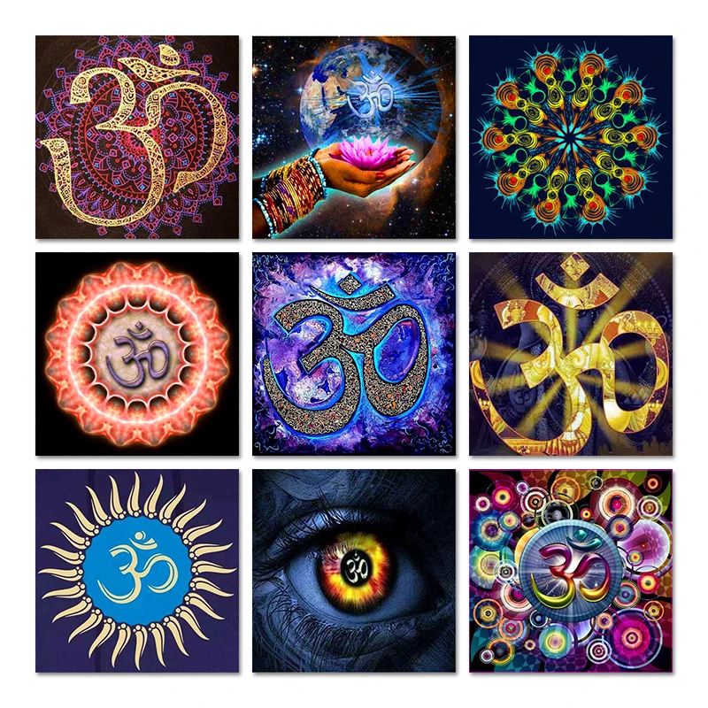 Diy Om Mandala Diamant Borduurwerk Mozaïek Foto Full Ab Drill Steentjes 5d Diamond Painting Cross Sticth Kits Woondecoratie