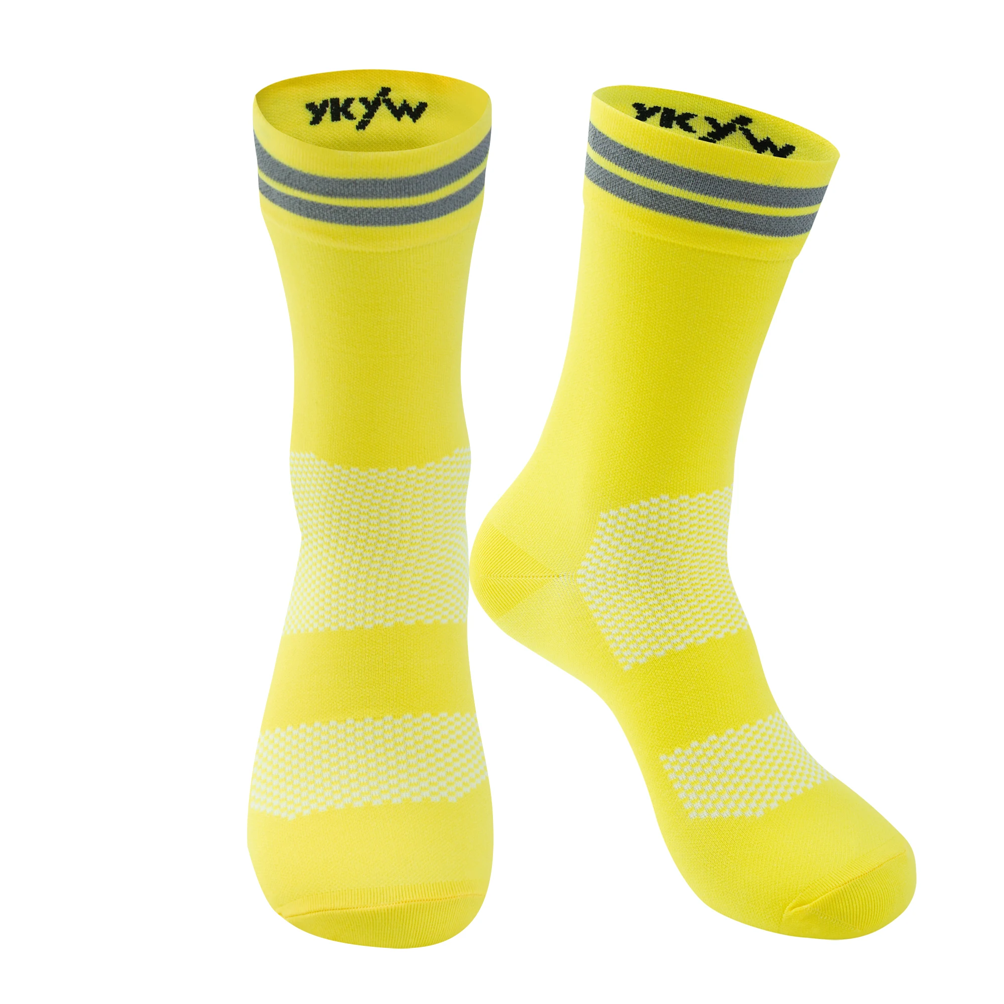 YKYWBIKE Unisex-Radsocken, atmungsaktive Rennradsocken, Outdoor-Sport-Kompressionssocken, Pro-Team-Rennsocken, Lauf-Fahrradsocken – Detail 7