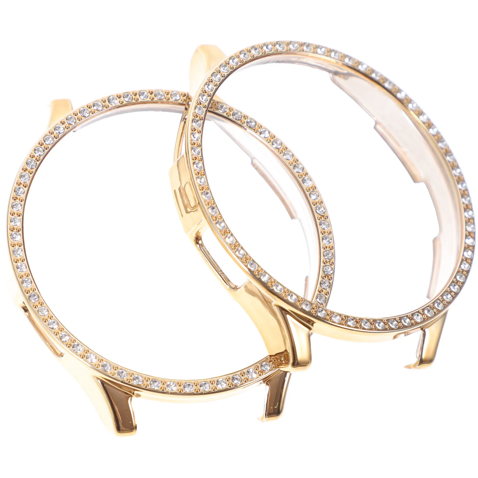 

2Pcs Watch Case Glitter Bling Bling Shiny Pc Resin Protective Cover Full Edge Guard Watch Shell Smartwatch Pc Case